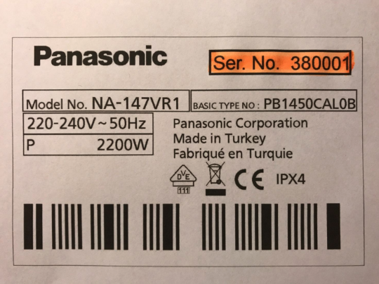 Panasonic label, typeskilt.png